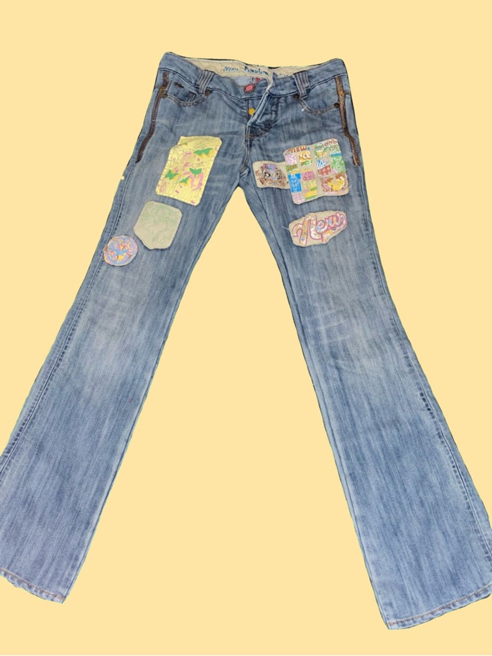 New London USA patch work kidcore jeans